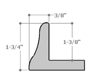 1-3/8 " curved side floated frame. The exterior curve gives elegant shape to the content of this frame. Both the face and the outer edge are dark espresso brown while the base and inside edge are solid mars black.